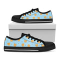 Cartoon Pomeranian Pattern Print Black Low Top Sneakers