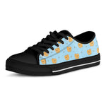 Cartoon Pomeranian Pattern Print Black Low Top Shoes