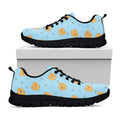 Cartoon Pomeranian Pattern Print Black Running Shoes
