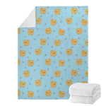 Cartoon Pomeranian Pattern Print Blanket