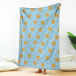 Cartoon Pomeranian Pattern Print Blanket