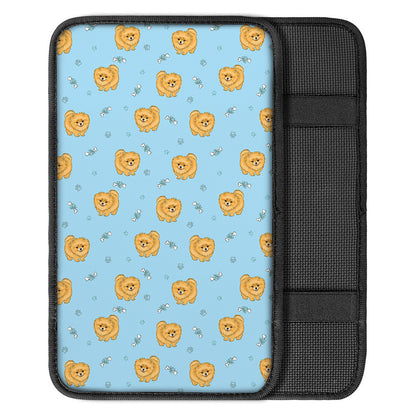 Cartoon Pomeranian Pattern Print Car Center Console Cover