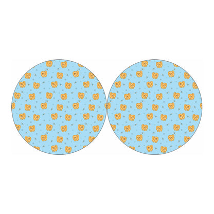 Cartoon Pomeranian Pattern Print Car Coasters