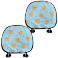 Cartoon Pomeranian Pattern Print Car Headrest Covers