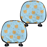 Cartoon Pomeranian Pattern Print Car Headrest Covers