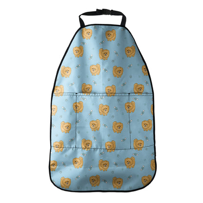 Cartoon Pomeranian Pattern Print Car Seat Organizers