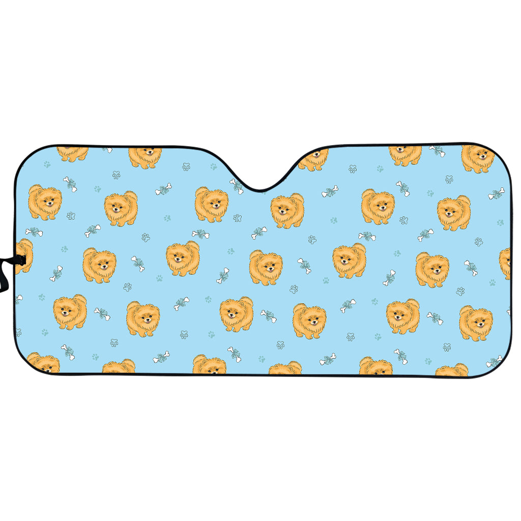 Cartoon Pomeranian Pattern Print Car Sun Shade