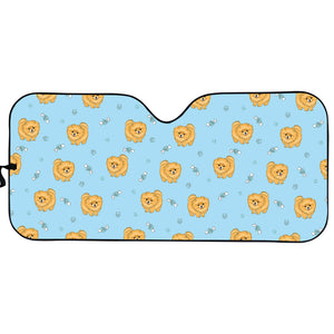 Cartoon Pomeranian Pattern Print Car Sun Shade