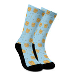 Cartoon Pomeranian Pattern Print Crew Socks