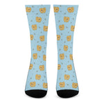 Cartoon Pomeranian Pattern Print Crew Socks