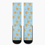 Cartoon Pomeranian Pattern Print Crew Socks