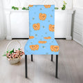 Cartoon Pomeranian Pattern Print Dining Chair Slipcover