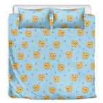 Cartoon Pomeranian Pattern Print Duvet Cover Bedding Set