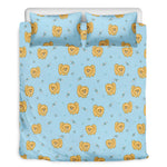 Cartoon Pomeranian Pattern Print Duvet Cover Bedding Set