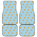 Cartoon Pomeranian Pattern Print Front and Back Car Floor Mats