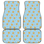 Cartoon Pomeranian Pattern Print Front and Back Car Floor Mats