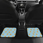 Cartoon Pomeranian Pattern Print Front and Back Car Floor Mats