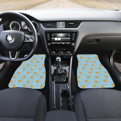 Cartoon Pomeranian Pattern Print Front Car Floor Mats