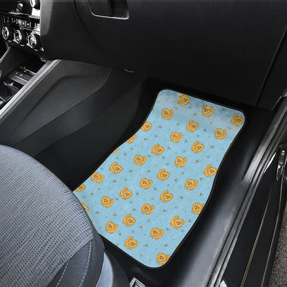Cartoon Pomeranian Pattern Print Front Car Floor Mats