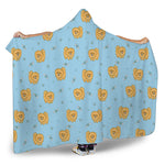 Cartoon Pomeranian Pattern Print Hooded Blanket