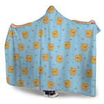 Cartoon Pomeranian Pattern Print Hooded Blanket