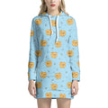 Cartoon Pomeranian Pattern Print Pullover Hoodie Dress