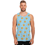 Cartoon Pomeranian Pattern Print Men's Tank Top