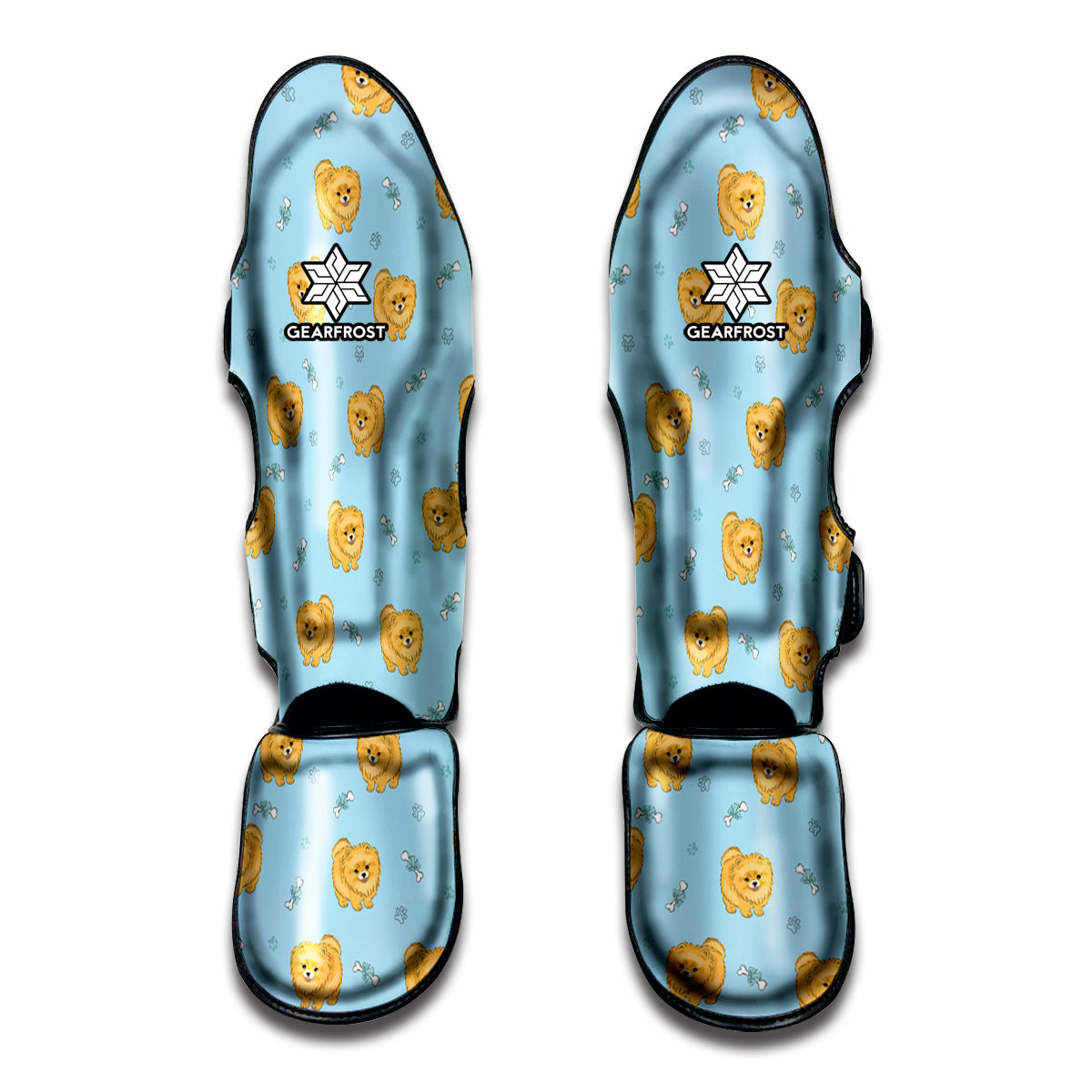 Cartoon Pomeranian Pattern Print Muay Thai Shin Guard