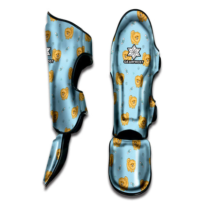 Cartoon Pomeranian Pattern Print Muay Thai Shin Guard