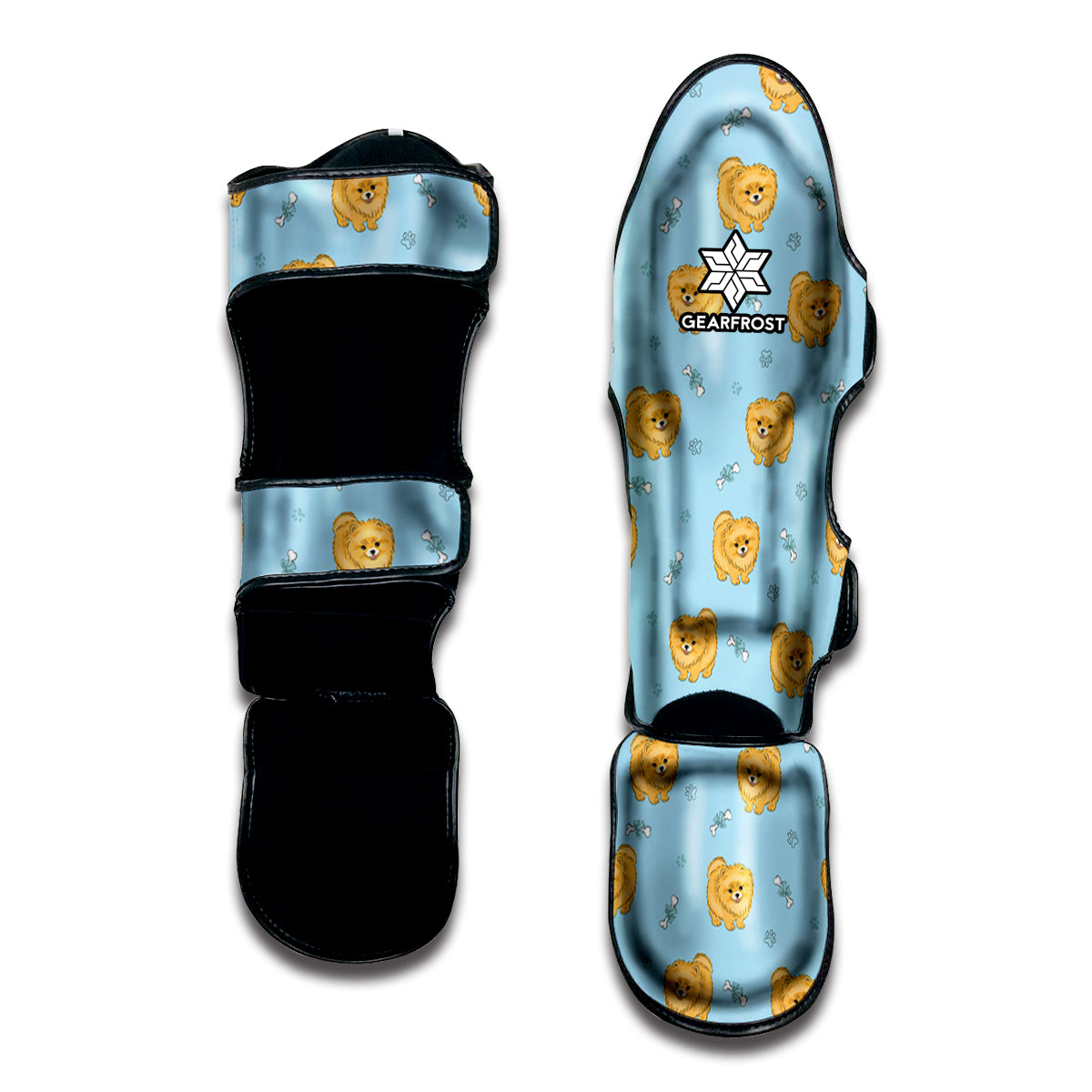 Cartoon Pomeranian Pattern Print Muay Thai Shin Guard