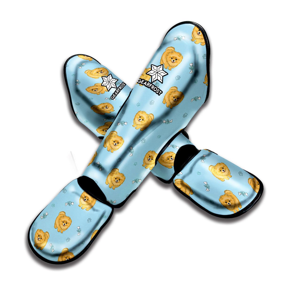 Cartoon Pomeranian Pattern Print Muay Thai Shin Guard
