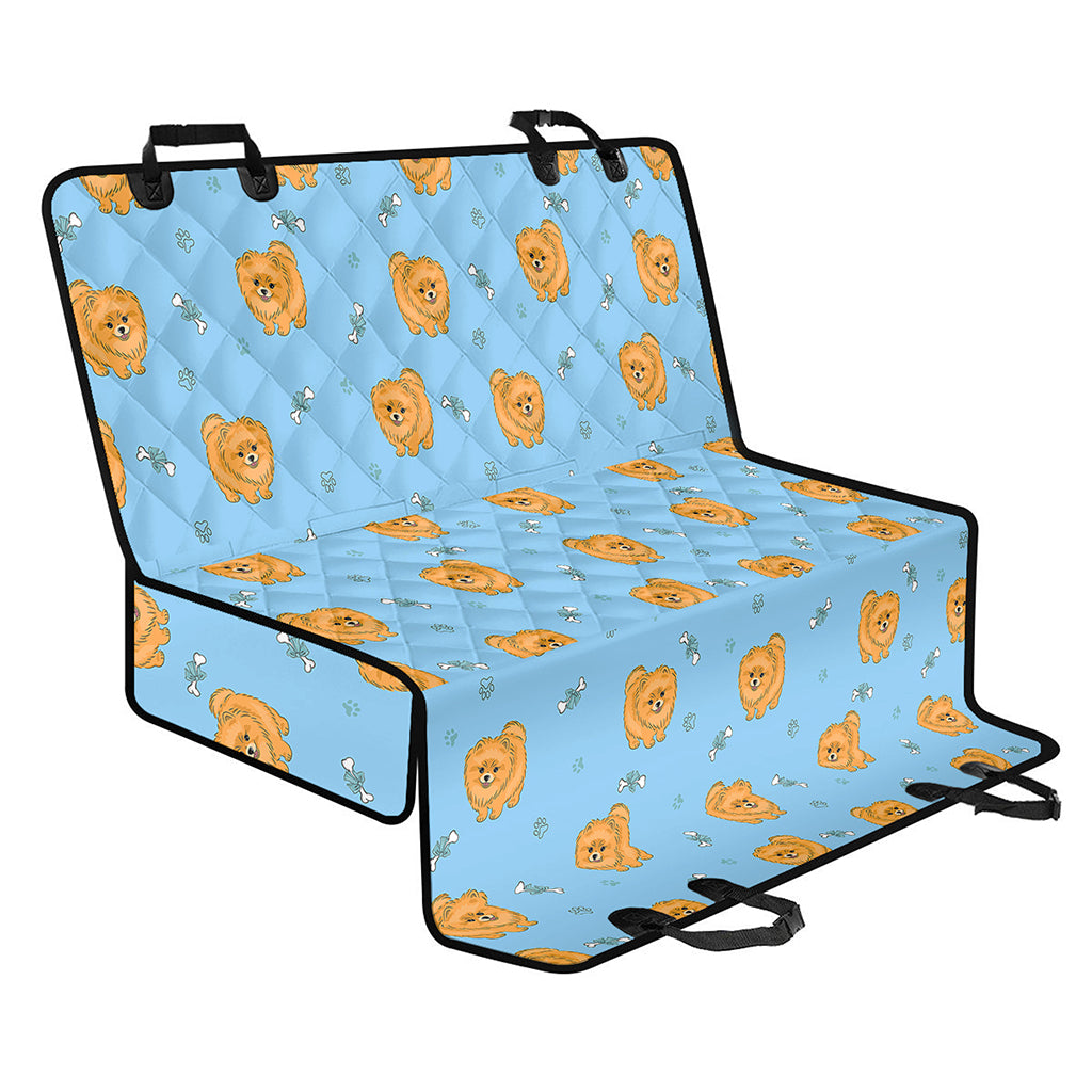 Cartoon Pomeranian Pattern Print Pet Car Back Seat Cover