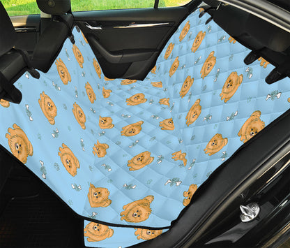 Cartoon Pomeranian Pattern Print Pet Car Back Seat Cover