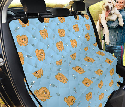 Cartoon Pomeranian Pattern Print Pet Car Back Seat Cover