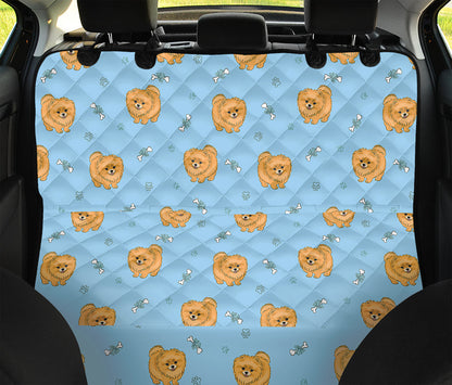 Cartoon Pomeranian Pattern Print Pet Car Back Seat Cover