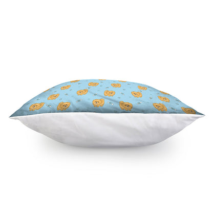 Cartoon Pomeranian Pattern Print Pillow Cover