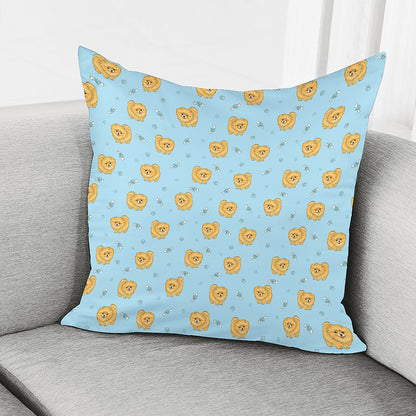 Cartoon Pomeranian Pattern Print Pillow Cover
