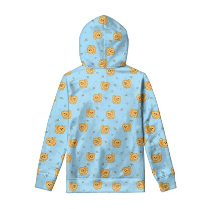 Cartoon Pomeranian Pattern Print Pullover Hoodie