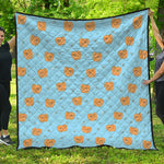 Cartoon Pomeranian Pattern Print Quilt