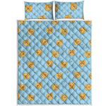 Cartoon Pomeranian Pattern Print Quilt Bed Set