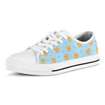 Cartoon Pomeranian Pattern Print White Low Top Shoes