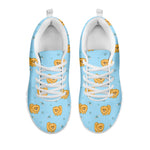 Cartoon Pomeranian Pattern Print White Sneakers