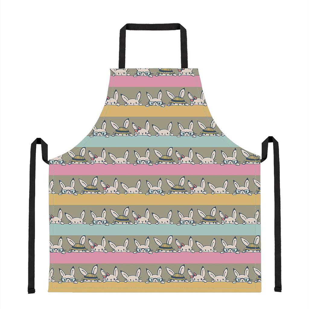 Cartoon Rabbit Pattern Print Apron