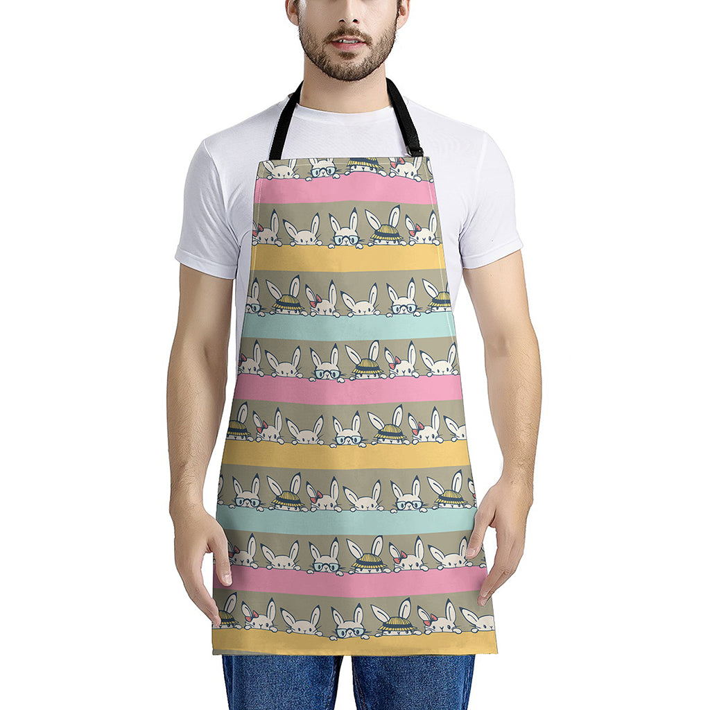 Cartoon Rabbit Pattern Print Apron