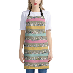 Cartoon Rabbit Pattern Print Apron