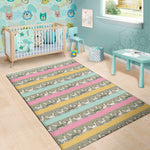 Cartoon Rabbit Pattern Print Area Rug