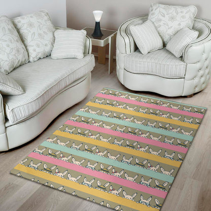 Cartoon Rabbit Pattern Print Area Rug