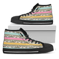 Cartoon Rabbit Pattern Print Black High Top Sneakers