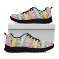 Cartoon Rabbit Pattern Print Black Running Shoes