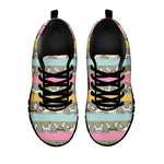 Cartoon Rabbit Pattern Print Black Sneakers